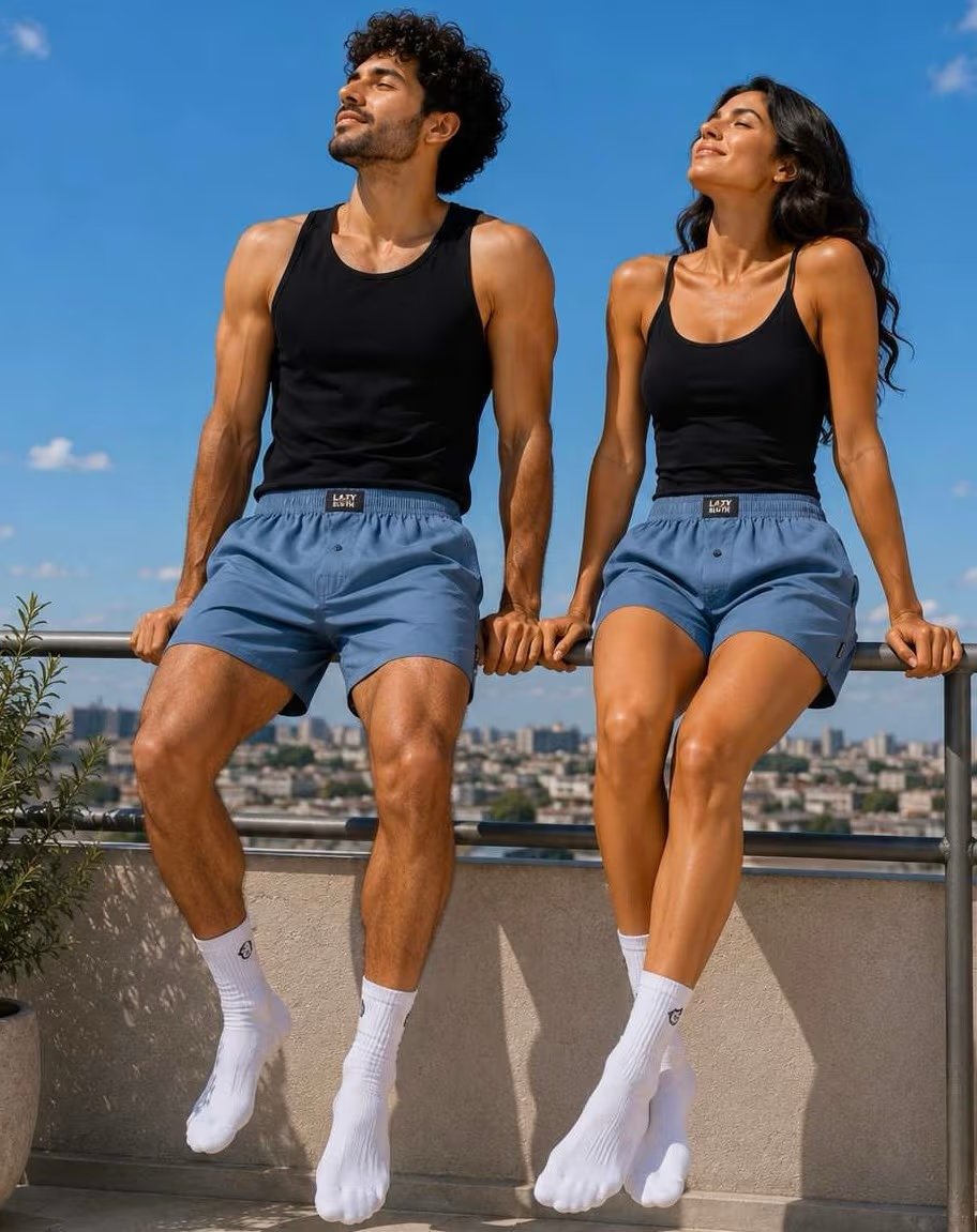 Classic Comfort Plain Shorts — Skyline Mist thumbnail 4