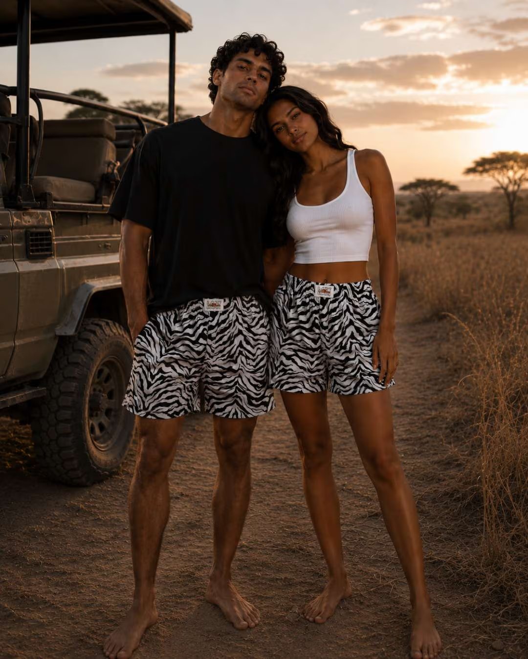 LAZY SLOTH Unisex Printed Cotton Boxer Shorts — Electric Zebra thumbnail 4