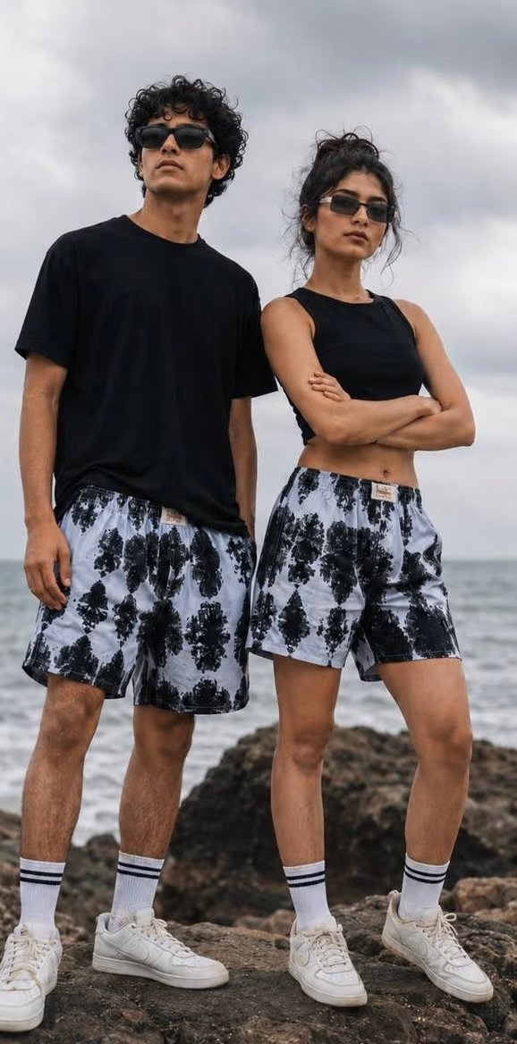 LAZY SLOTH Unisex Printed Cotton Boxer Shorts — Shiburi Storm thumbnail 4