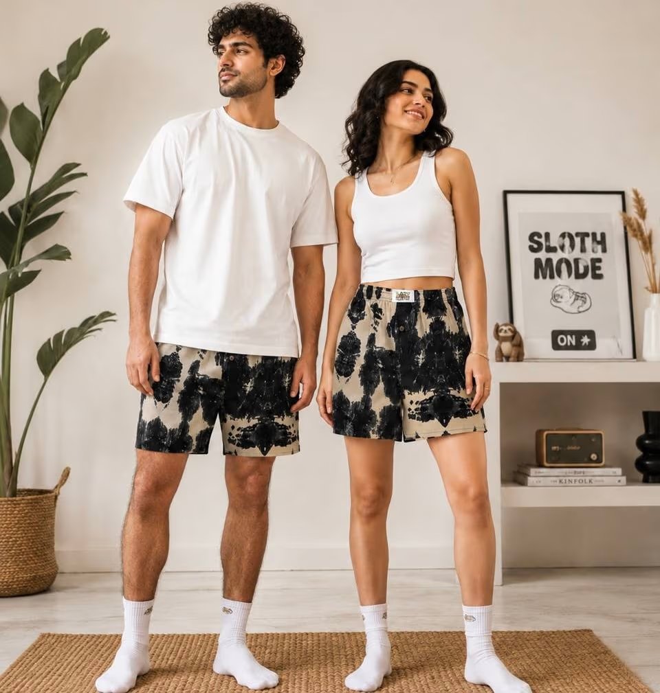 LAZY SLOTH Unisex Printed Cotton Boxer Shorts — Hattori's Shadow thumbnail 4